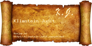 Klimstein Judit névjegykártya